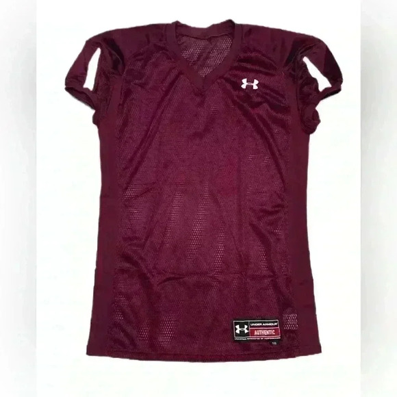 Under Armour Men’s T Shirt L Football Jersey Maroon Practice - Picture 1 of 4